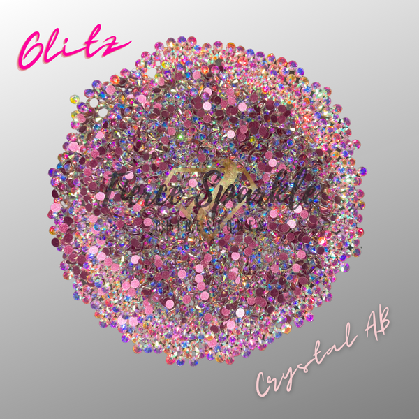 Glitz: Crystal AB Glass Rhinestones (PINK BACKING)